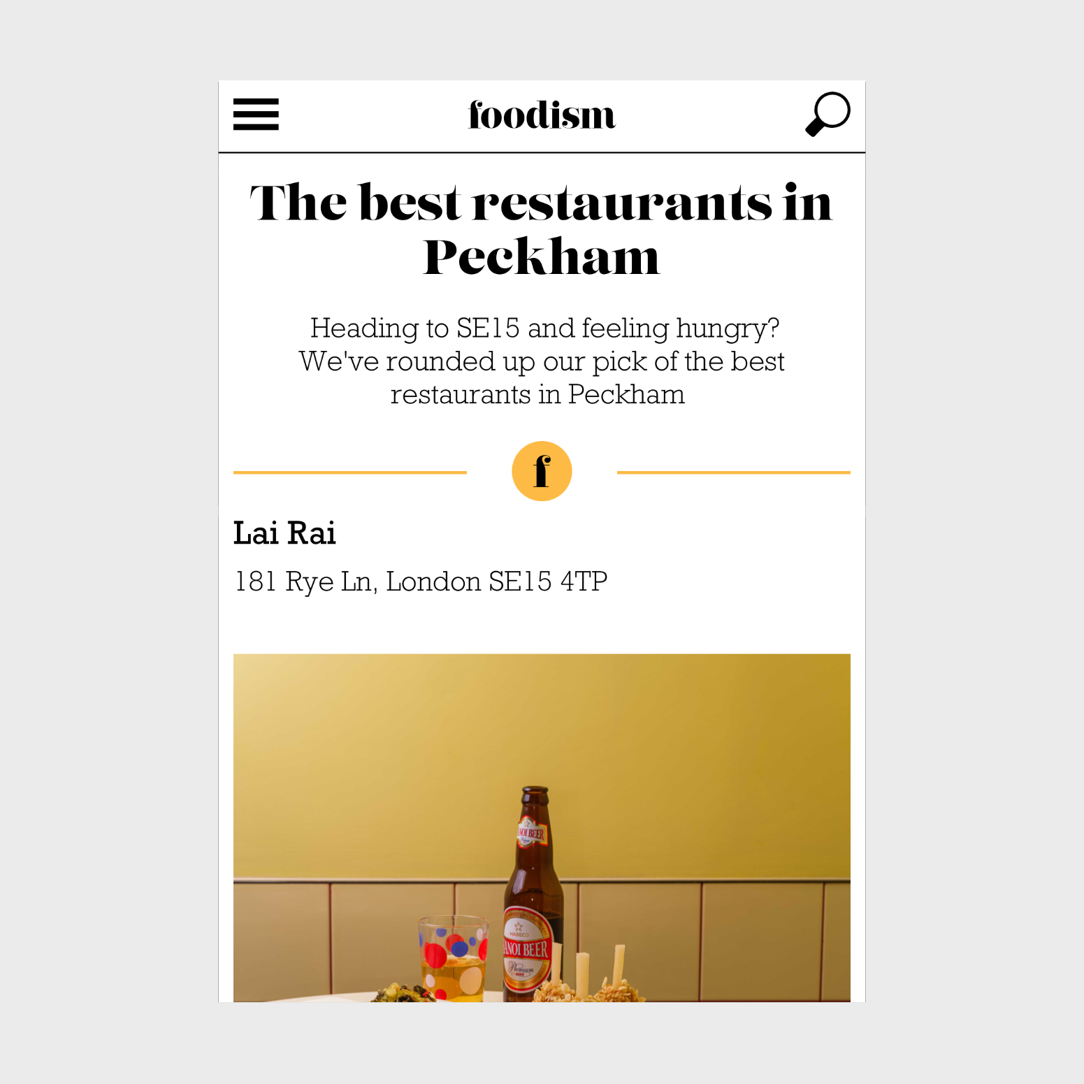 The best restaurants in Peckham.